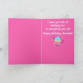 Gelukkige verjaardag Tante aan nichtje met dansend Kaart (Binnen)