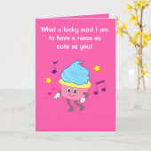 Gelukkige verjaardag Tante aan nichtje met dansend Kaart (Gele Bloem)