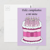 Gelukkige verjaardag tante in het Spaans. Briefkaart (Voorkant / Achterkant)