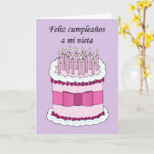 Gelukkige verjaardag tante in het Spaans. Kaart (Gele Bloem)