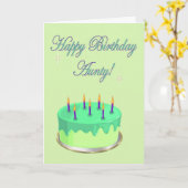 Gelukkige Verjaardag Tante Verjaardag taart wensen Kaart (Gele Bloem)