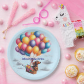 Gelukkige Verjaardag Teckel Ballonnen Papieren Bordje (Feest)