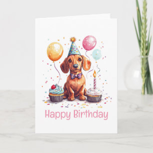 Gelukkige verjaardag Teckel Hond  Kaart