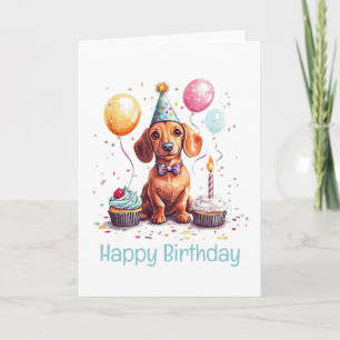 Gelukkige verjaardag Teckel hond Kaart