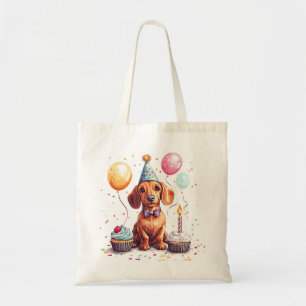 Gelukkige verjaardag Teckel Hond Tote Bag