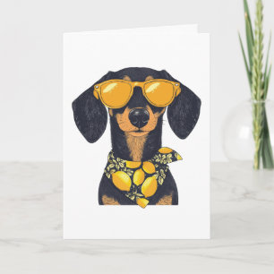 Gelukkige Verjaardag Teckel Hond Zonnebril Citroen Kaart
