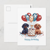 Gelukkige Verjaardag Teckel Honden Briefkaart (Voorkant / Achterkant)