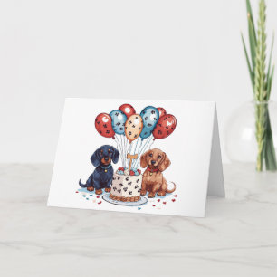 Gelukkige Verjaardag Teckel Honden Kaart