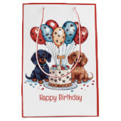 Gelukkige Verjaardag Teckel Honden Medium Cadeauzakje (Voorkant)