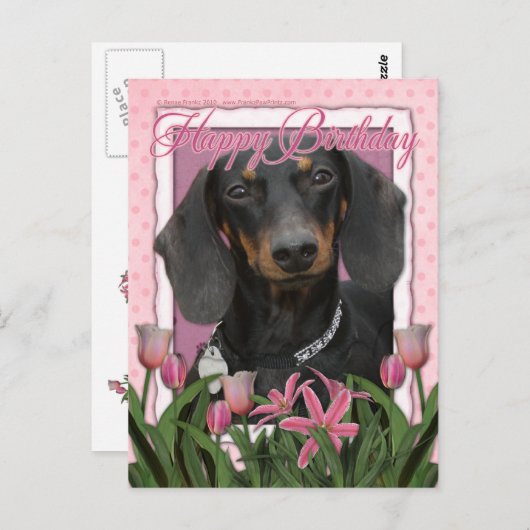 Gelukkige Verjaardag - Teckel - Winston Briefkaart (Voorkant / Achterkant)