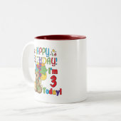 Gelukkige Verjaardag Teddy Bear 3e Tshirts en gesc Tweekleurige Koffiemok (Voorkant links)