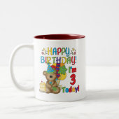 Gelukkige Verjaardag Teddy Bear 3e Tshirts en gesc Tweekleurige Koffiemok (Links)