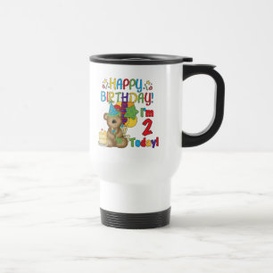 Gelukkige Verjaardag Teddybeer 2e Verjaardag Reisbeker