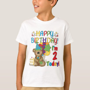 Gelukkige Verjaardag Teddybeer 2e Verjaardag T-shirt