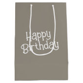 Gelukkige Verjaardag Teddybeer Met Rode Roos Medium Cadeauzakje (Achterkant)