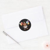 Gelukkige verjaardag teddybeer ronde sticker (Envelop)