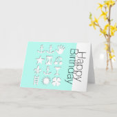 Gelukkige Verjaardag Tekenen van Vriendschap Wensk Kaart (Gele Bloem)