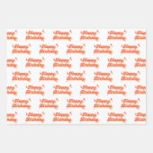 Gelukkige verjaardag  tekst feest inpakpapier vel (Voorkant 2)