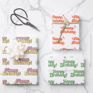 Gelukkige verjaardag tekst feest inpakpapier vel