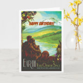 Gelukkige verjaardag! Terug naar de aarde vanuit d Kaart (Gele Bloem)