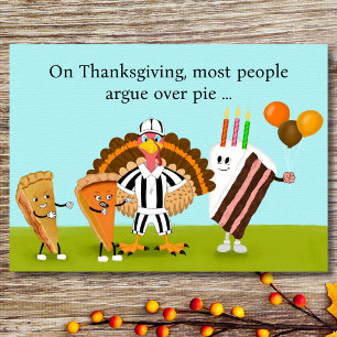Gelukkige verjaardag Thanksgiving Taarten, Kalkoen Kaart