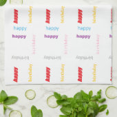 Gelukkige verjaardag theedoek (Gevouwen)