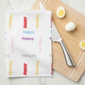 Gelukkige verjaardag theedoek (Quarter Fold)