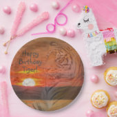 Gelukkige Verjaardag Tijger! Papieren Bordje