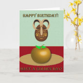 Gelukkige Verjaardag - Tiki Kaart (Gele Bloem)