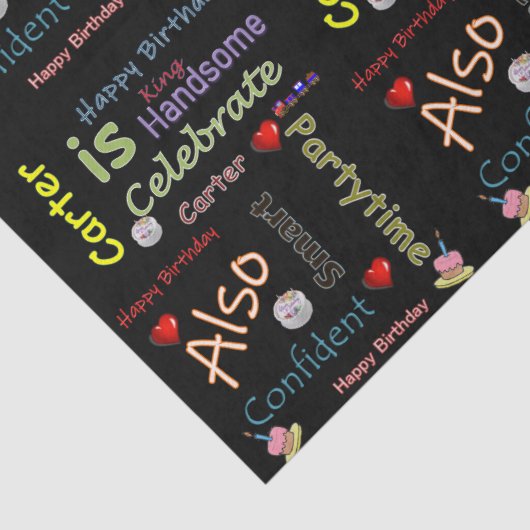 Gelukkige Verjaardag Tissue Paper Carter Tissuepapier (Detail)