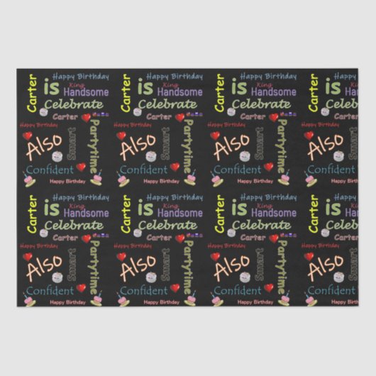 Gelukkige Verjaardag Tissue Paper Carter Tissuepapier (Voorkant)