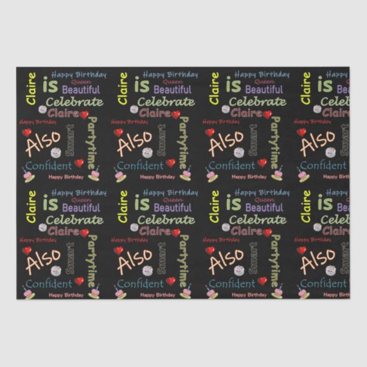 Gelukkige Verjaardag Tissue Paper Claire Tissuepapier (Voorkant)