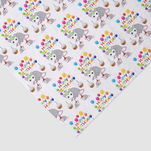 Gelukkige Verjaardag Tissue Paper Possum Tissuepapier (Detail)