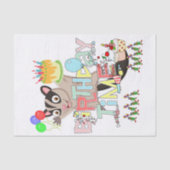 Gelukkige Verjaardag Tissue Papier Possum Cake (Voorkant)