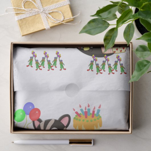 Gelukkige Verjaardag Tissue Papier Possum Cake (Geschenk)