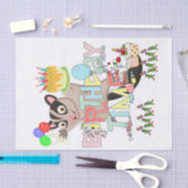 Gelukkige Verjaardag Tissue Papier Possum Cake (Craft)