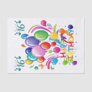 Gelukkige Verjaardag Tissue Papier Zoet Zestien