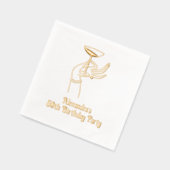 Gelukkige Verjaardag Toast Raising Champagne Glas Folie Servetten (Links)