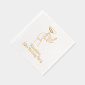 Gelukkige Verjaardag Toast Raising Champagne Glas Folie Servetten (Rechts)