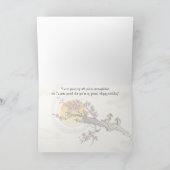 Gelukkige Verjaardag - Tortelduifjes & de Bloesem Kaart (Binnen)