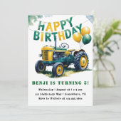 Gelukkige Verjaardag Tractor Boy Verjaardag Bash Kaart (Staand voorkant)