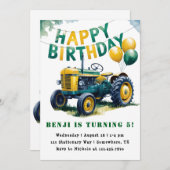 Gelukkige Verjaardag Tractor Boy Verjaardag Bash Kaart (Voorkant / Achterkant)