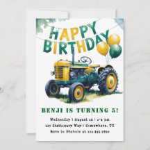 Gelukkige Verjaardag Tractor Boy Verjaardag Bash
