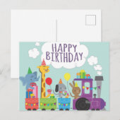 Gelukkige Verjaardag Trein Briefkaart (Voorkant / Achterkant)