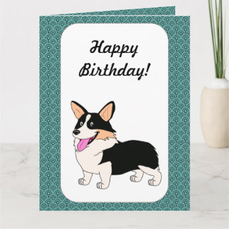 Gelukkige Verjaardag Tricolor Corgi Kaart