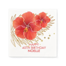 Gelukkige verjaardag, Tropische Rode Hibiscus en G