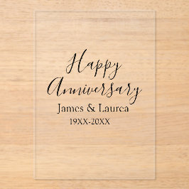 Gelukkige verjaardag trouwnaam datum jaar eenvoudi acryl uitnodigingen