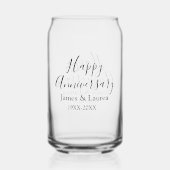 Gelukkige verjaardag trouwnaam datum jaar eenvoudi blikvorm glas (Voorkant)