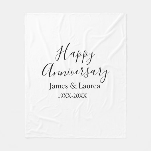 Gelukkige verjaardag trouwnaam datum jaar eenvoudi fleece deken (Voorkant)