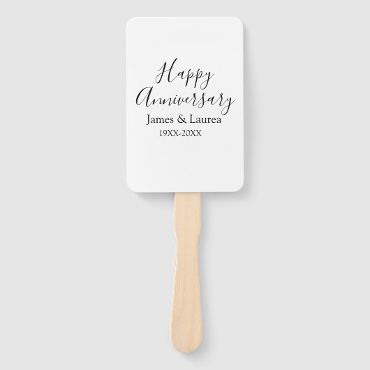 Gelukkige verjaardag trouwnaam datum jaar eenvoudi handwaaier (Voorkant)